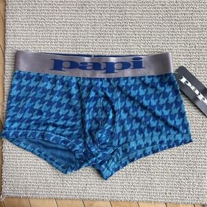 NWT Papi $24 Y2k blue briefs small geometric European